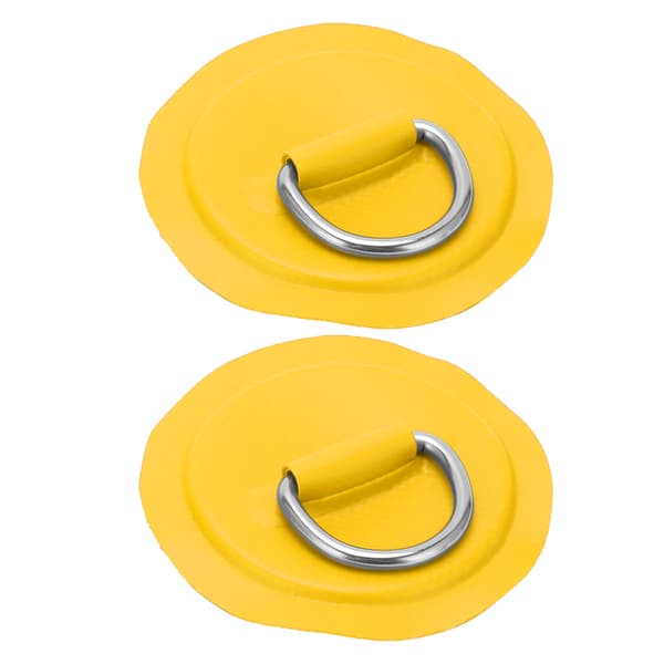 D-ring Pad Patch PVC Oppblåsbar Båt Flåte Jolle Kano Surfebrett Kajakk Festesystem Gul