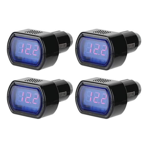 4 stk Bil Voltmeter LED Digitalt Display Batterispenning Overvåkingsdetektor