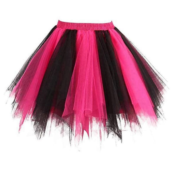 Tyldskørt Dame Mesh Elastisk Tutu Skørt Voksen Karneval Danseskørt - JA Hot Pink M