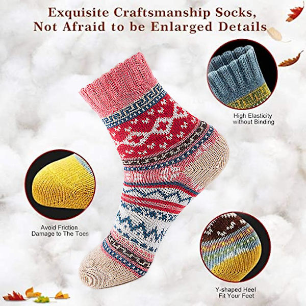 Wool Socks Thick Warm Soft Winter Knit Cozysuitable For Going Out In Winter-style 3
