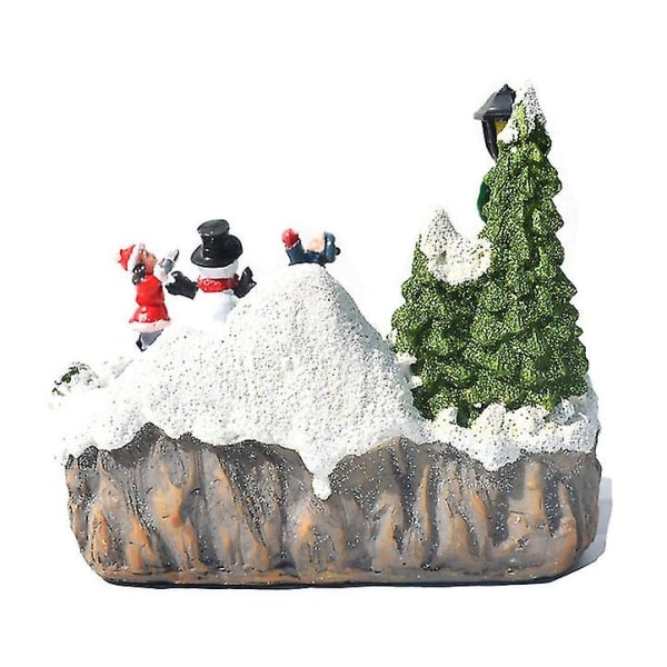 Glødende musikk Little House Christmas Snowman Hut Julegaver dekorasjoner Tree