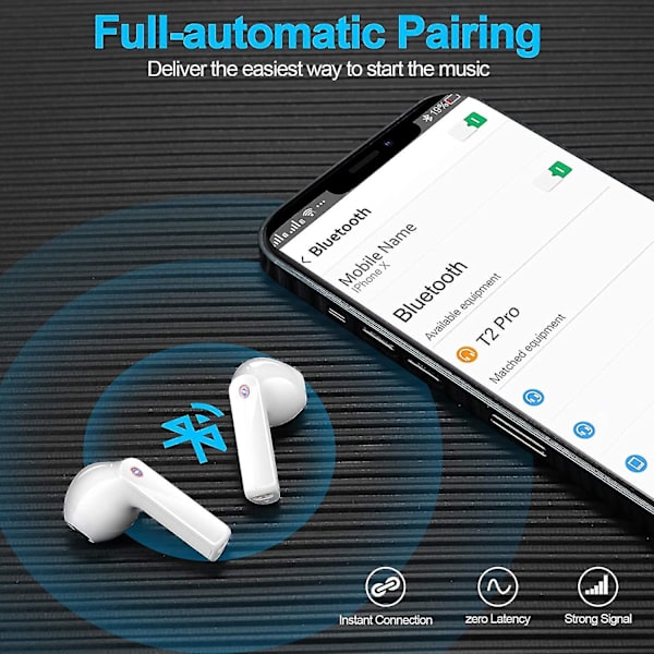 Binaural Dual Race Bluetooth Headset-vit White