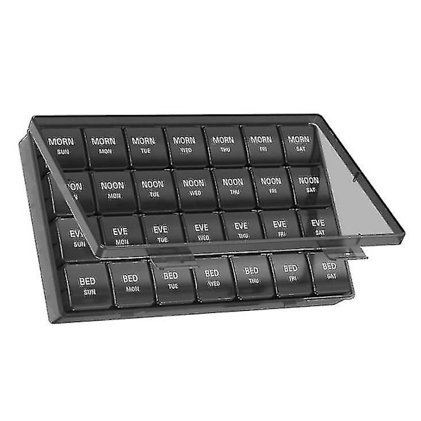 Kuukausittainen organizer, 4 viikon case, kosteudenkestävä suuri 28 päivän pillerirasia