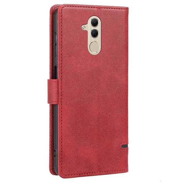 【BQ】Classic Leather Wallet Case for Huawei Mate 20 Lite Red
