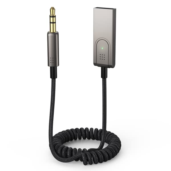 [BQ]BQ-Bluetooth Aux-kabel for bil/Aux Bluetooth-adapter for bil Gray