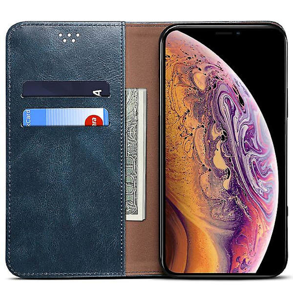 Iphone Xs Case, Premium Pu Läder Med Kortplatser Och Magnetstängning Flip Plånboksställ Cover För Iphone Xs/iphone X