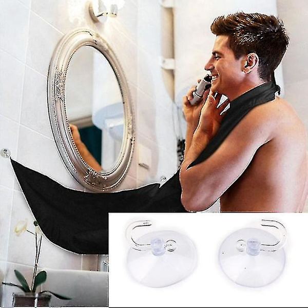 Skäggrakning Haklapp, Skäggtrimmer Catcher Förkläde Mustasch Grooming Kit för mäns trimning av hårklippning Cape Black