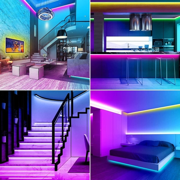 LED-Strips 30m (15mx2), LED Soveværelse Bluetooth, LED-Strips med APP Fjernbetjening