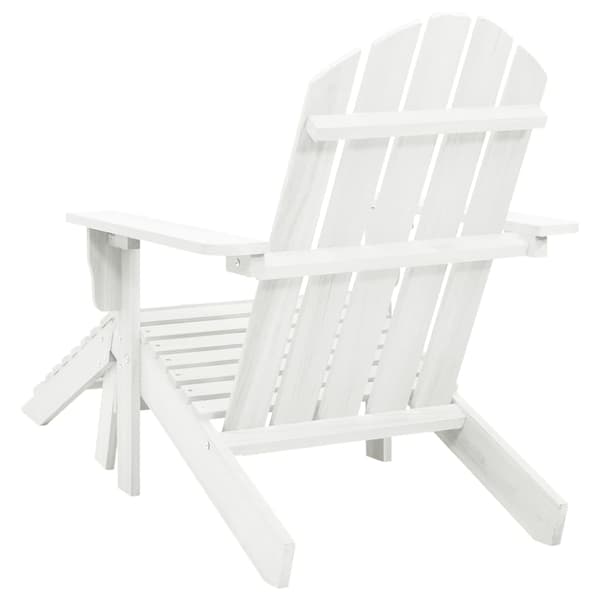 【BQ】vidaXL Hagestol med ottoman tre hvit White Vit