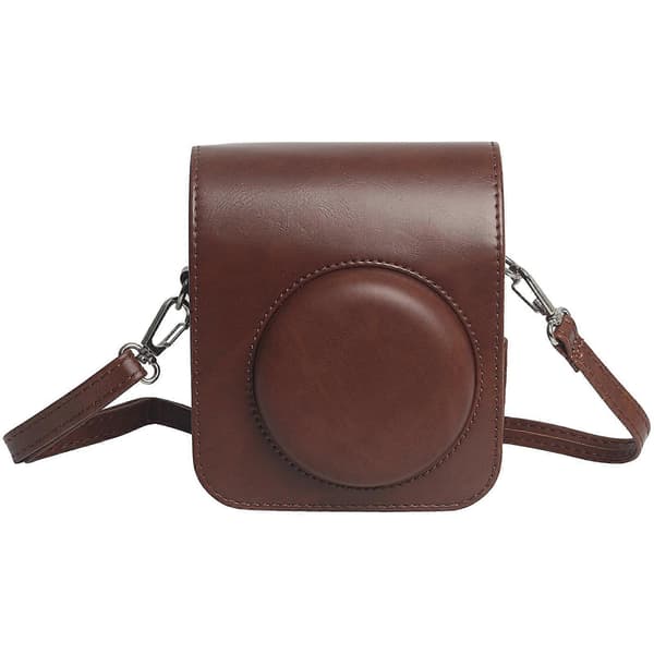 【BQ】Leather Case for FUJIFILM Instax mini 12, Full Body Camera Bag with Shoulder Strap (Brown) Brown