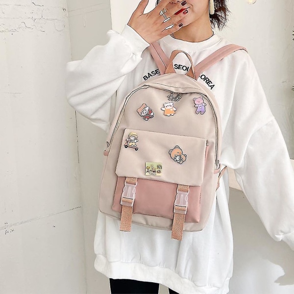 Ihana reppu Kawaii reppu teinityttöjen koululaukku söpöt matkakirjalaukut Black