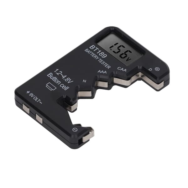 Digital Batterikapacitetstester Måler AA AAA 6F22 9V 1.5V Sort Display Værktøj