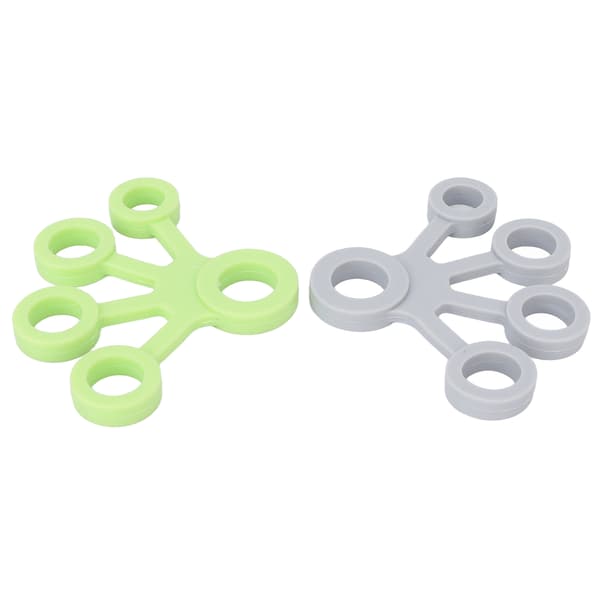 2 Finger Stretcher Silikone Bærbar Blød Elastisk Grebsforstærker 3 kg Lysegrøn Lysegrå