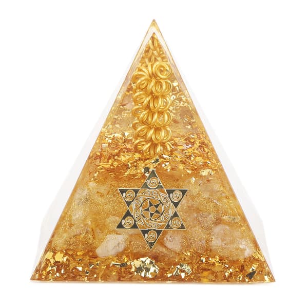 Orgonit Pyramide 6cm Energi Generator Krystal Tråd Håndlavet Pyramide Dekor til Positiv Energi Velstand Succes