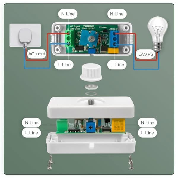 3W-100W LED Dimmerbryter og Vridbar Dimmer 220-240V med Dimbar Smart Knapp