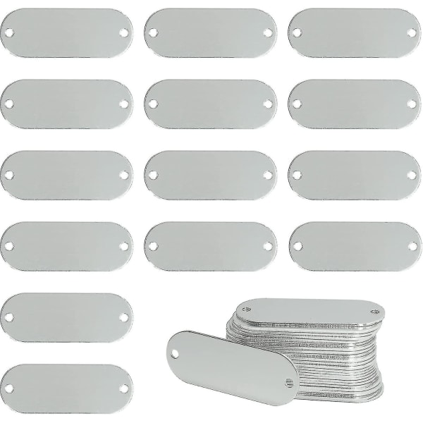 Aluminiumgravyrämnen Taggar Stämplingsämnen Taggar med 2 hål 25-pack (silver)