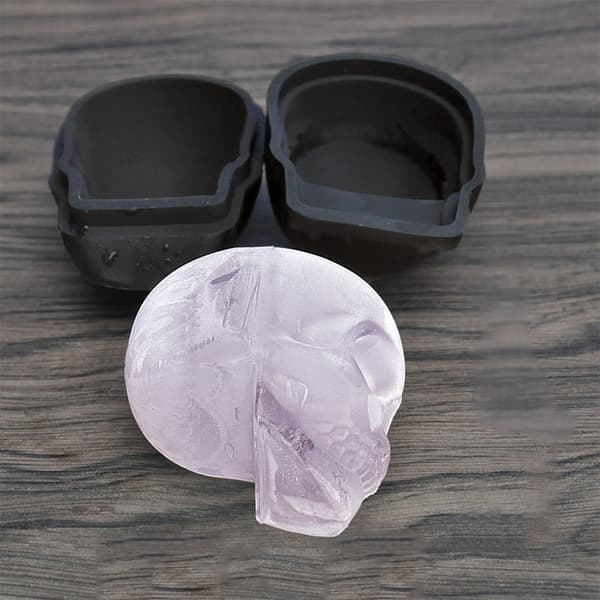 3D skeletthoved isterning silikoneform med tragte