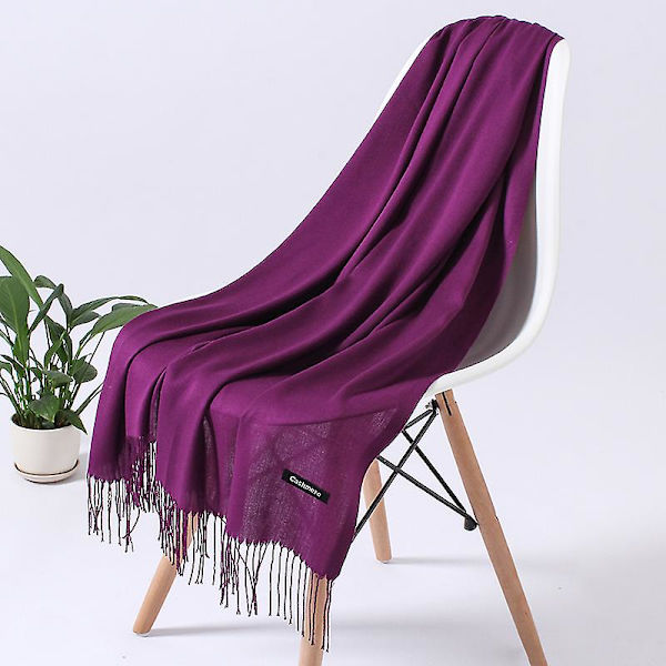 Mode Ensfarvet 2022 Kvinder Tørklæde Vinter Hijabs kvaster Lange Damesjaler Cashmere Ligesom Pashmina Bandana Tørklæder Wraps Echarpe FYR110-25