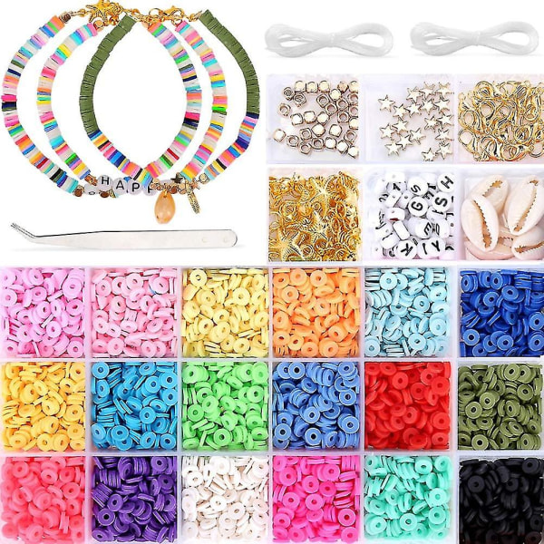 4800 Premium Polymer Clay Beads, 6mm Black Stone Beads 19 Bright