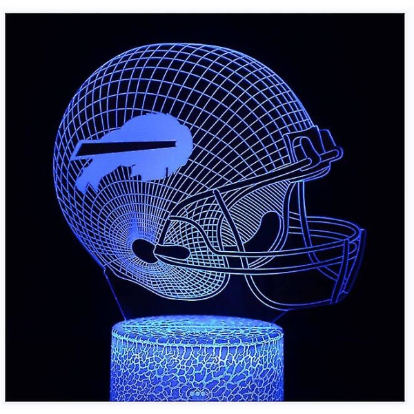 Jalkapallokypärä Led Yövalo Buffalo Bills Värikäs Kosketus Kaukosäädin 3D Pöytälamppu USB Luova Lahjavalo