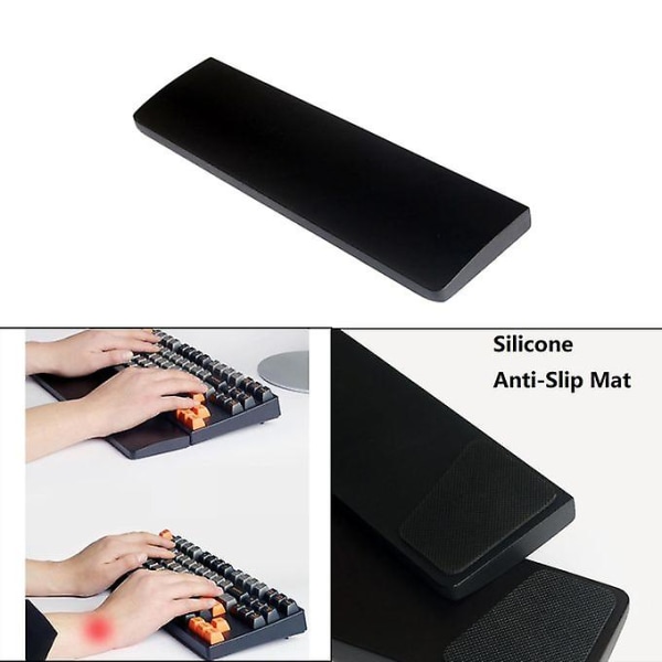 Ergonomisk massivt trä bärbar datortangentbord Handledsstödsdyna Palm Hand L