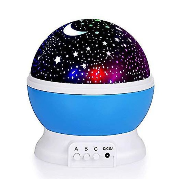 Starry Night Light Projector Stjernehimmel Månelys Barnesoverom Lys Blå Blue