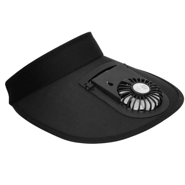 Justerbar USB-opladningsventilator Solhat 3 Gear Solbeskyttelse Sommer Sort
