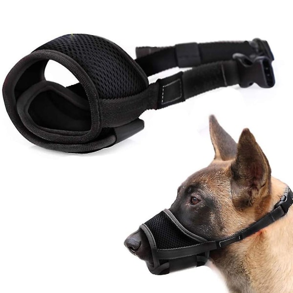 Mjuk hund munkorg Anti-biting Barking Mesh Andas husdjur cover Black M