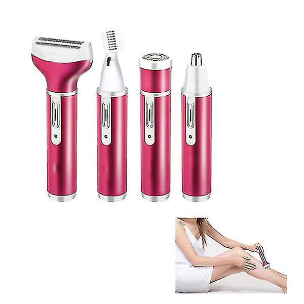 New2023 Genopladelig 4 i 1 hårfjerner Lady Shaver Næsehårtrimmer Øjenbrynsformer Ben Armhule Bikinitrimmer Kvinder Epilator USB Purple