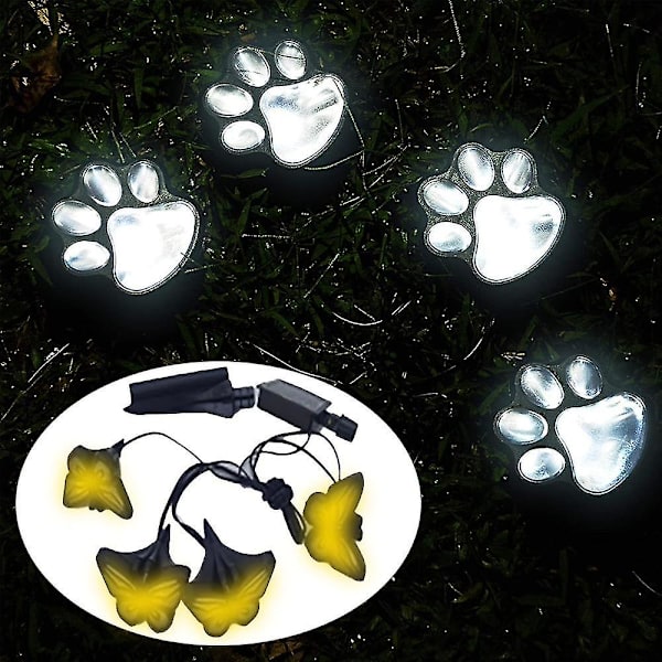 Solar Lights Paw Lights (set med 4), djur Path Paw