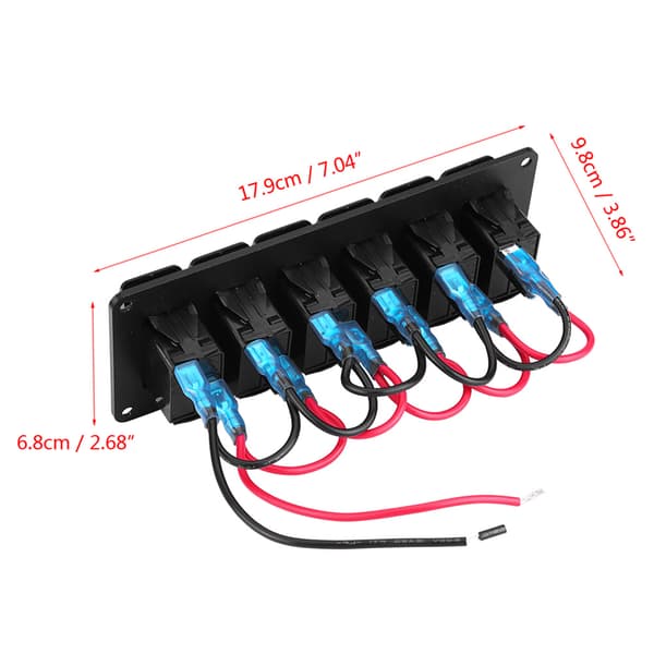 6 Gangs vippebryderpanel til bil RV Båd Yacht Marine - Orange LED