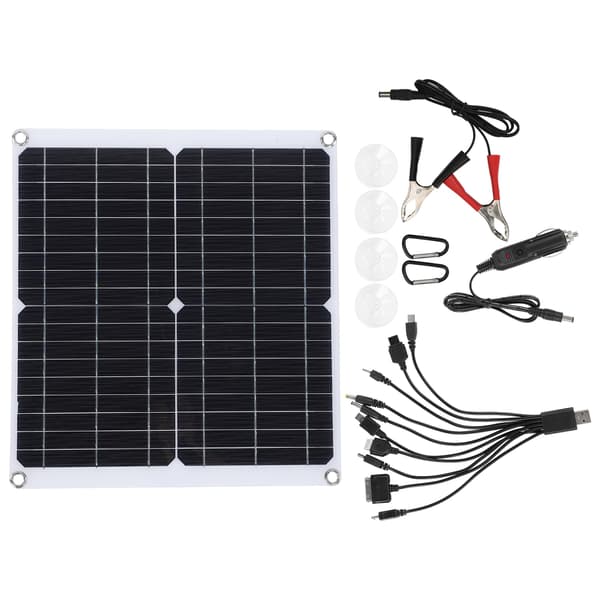 20W 18V Solcellepanel Dobbel USB Bærbar Utendørs Telefonlader