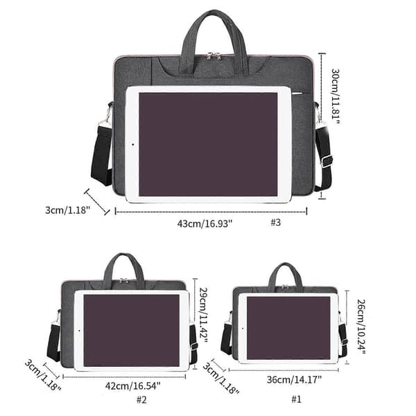 Håndtaske til bærbar computer 13-15,6 tommer, dokumentmappe, universel bærbar computertaske, grå/blå/sort, grå 13 tommer Gray 13 inches