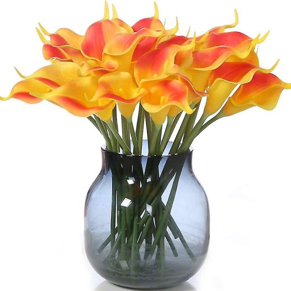 20 stk Calla Lily Brudebukett med blomster Kunstig blomsterhode Latex Real Touch Hjem, fest, bryllupsdekorasjon