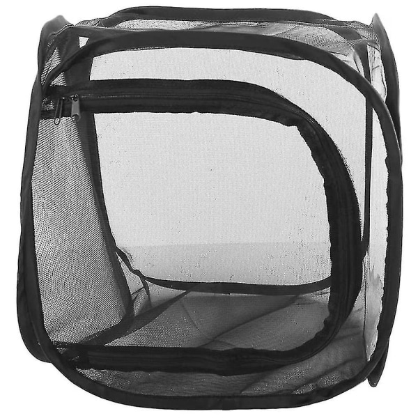 Helt sort insektsikker netboks sammenfoldelig plantedrivhuslys 30*30*30cm