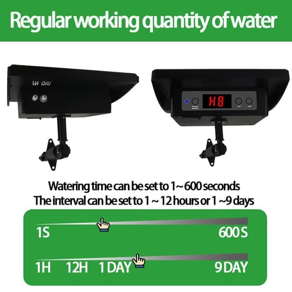 【BQ】Solar-powered irrigation with timer - Automatic drip irrigation 15m with anti-siphon for garden, greenhouse and vegetables-FF-