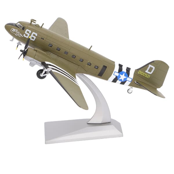 Flymodell i metall 1:100 C47 DC3 Simulert Transportfly Displaymodell