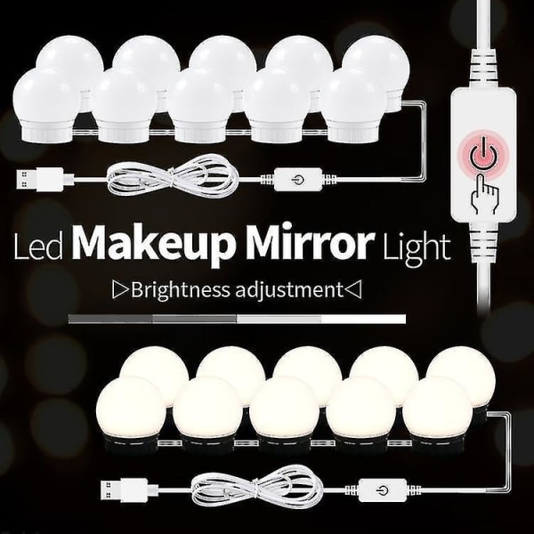 3 Temperaturlampa Usb Simple Bad Makeup Lampor, Källa: 6 LED'er