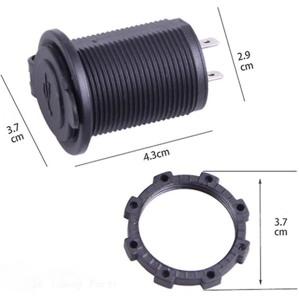 Vedenpitävä 12v/3.1a Dual USB autolaturipistoke