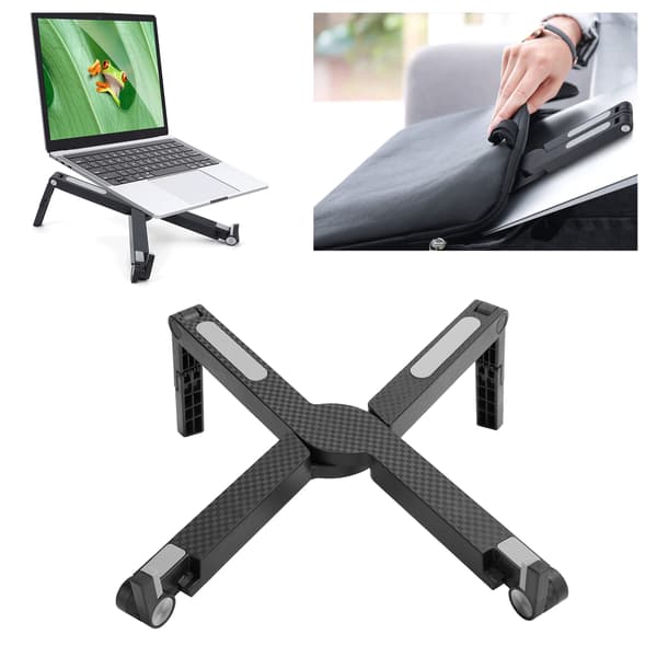 Tablet Notebook Stand Bærbar Foldbar Laptop Støtte Base Holder Justerbar Beslag Sort
