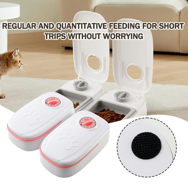 【BQ】Smart tidsindstillet kæledyrsfoderautomat til katte og hunde, stor automatisk hundefoderdispenser til katte og små til mellemstore hunde Pink Single