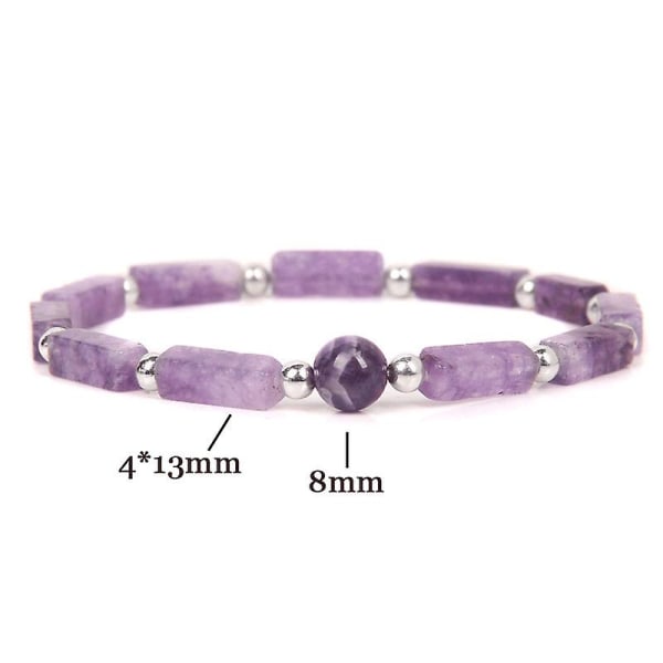 Naturlig ametyst rektangulært armbånd til kvinders simple mode charme armbånd amethyst