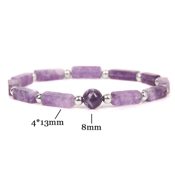 Naturlig ametyst rektangulært armbånd til kvinders simple mode charme armbånd Huang Hu