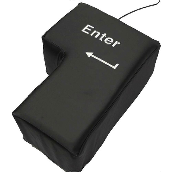 【BQ】Large Enter Key USB Computer Desktop Pillow Creative Vent Enter Key Hand Pillow (Black)