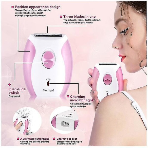 USB uppladdningsbar kvinnor epilator, rakapparat elektrisk trimmer ansikte kropp hårborttagning maskin