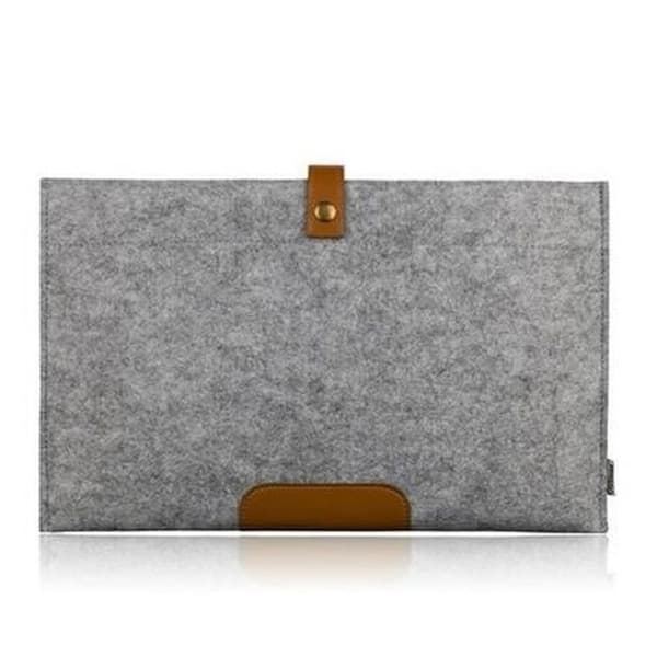 13" Laptopfodral, Grå - Modell - Filtmaterial - Ytterficka - Lättvikt