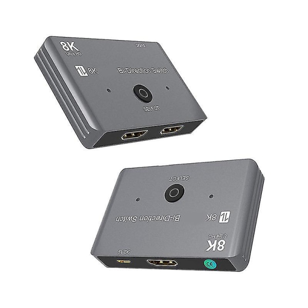HDMI-kompatibel switcher 8k/60hz splitter 2 porter toveis manuell bryter