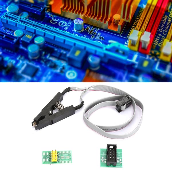 SOIC8 SOP8 Flash Chip IC Test Clip Programmerings Socket Adapter Board Kabel