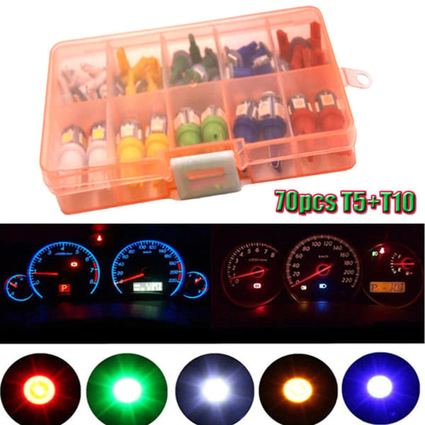 70st T5 T10 LED Bil Instrumentpanel Cluster Dash Lampa Indikator Plug Set