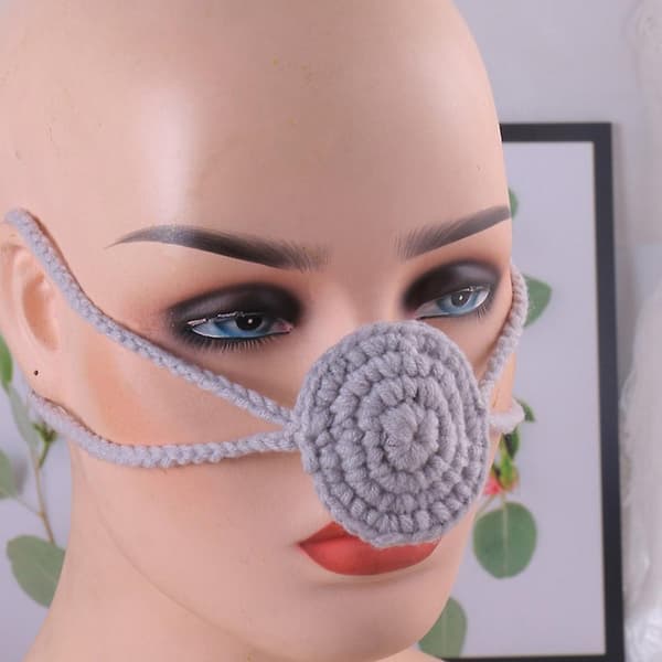 【BQ】Handmade Wool Nose Warmer Windproof Soft Nose Warmer for Cold Weather Red